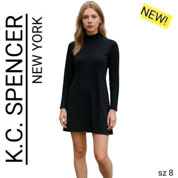 Lord & Taylor BRAND NEW K. C. Spencer Little Black Dress Sheath Long Sleeve - Picture 1 of 10